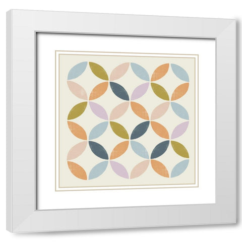 Deco Diagram II White Modern Wood Framed Art Print with Double Matting by Barnes, Victoria