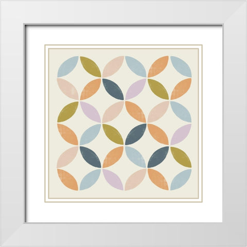 Deco Diagram II White Modern Wood Framed Art Print with Double Matting by Barnes, Victoria