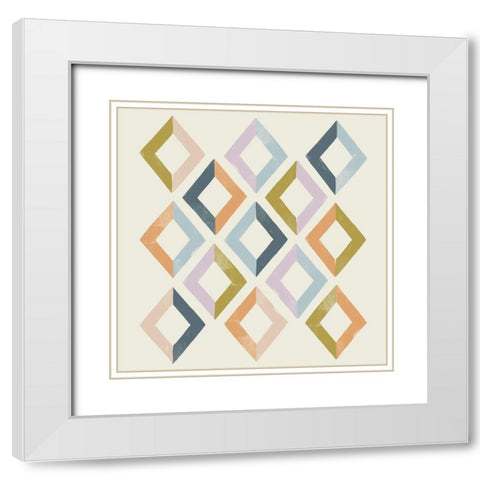 Deco Diagram III White Modern Wood Framed Art Print with Double Matting by Barnes, Victoria