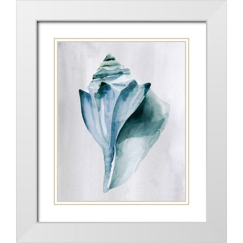 Soft Ocean Gems I White Modern Wood Framed Art Print with Double Matting by Warren, Annie