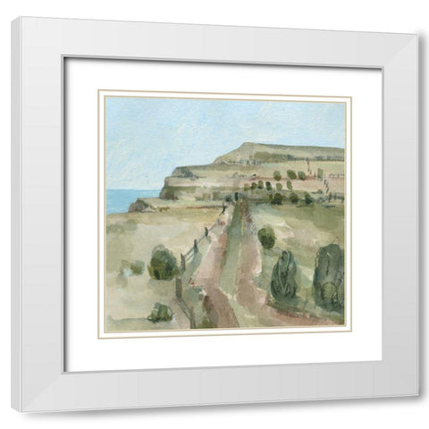 Seaside Stroll II White Modern Wood Framed Art Print with Double Matting by Caroline, Emma