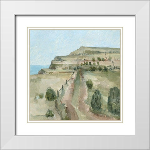 Seaside Stroll II White Modern Wood Framed Art Print with Double Matting by Caroline, Emma