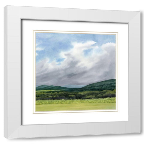 Sapphire Mountains II White Modern Wood Framed Art Print with Double Matting by Popp, Grace