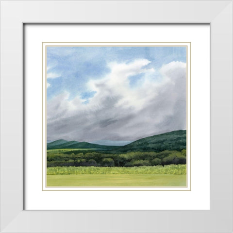 Sapphire Mountains II White Modern Wood Framed Art Print with Double Matting by Popp, Grace