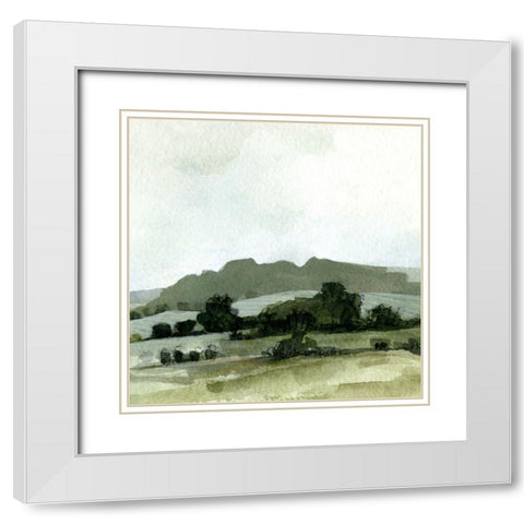 Vert Landscape II White Modern Wood Framed Art Print with Double Matting by Caroline, Emma
