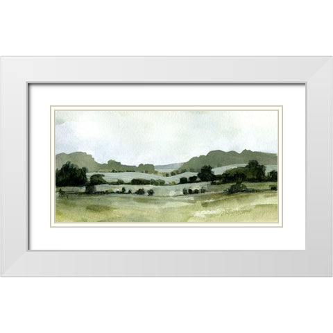 Vert Landscape III White Modern Wood Framed Art Print with Double Matting by Caroline, Emma