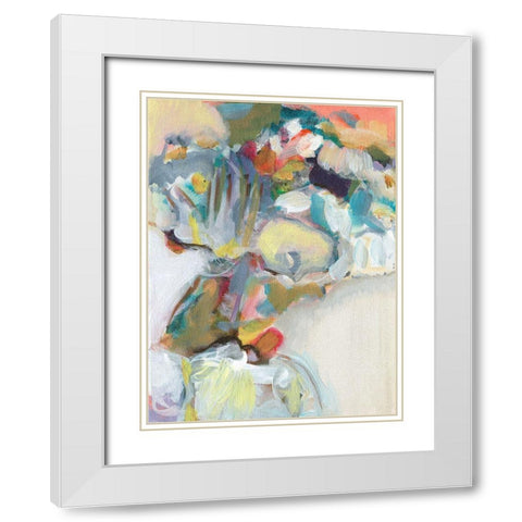 Flower Vendor II White Modern Wood Framed Art Print with Double Matting by Fuchs, Jodi