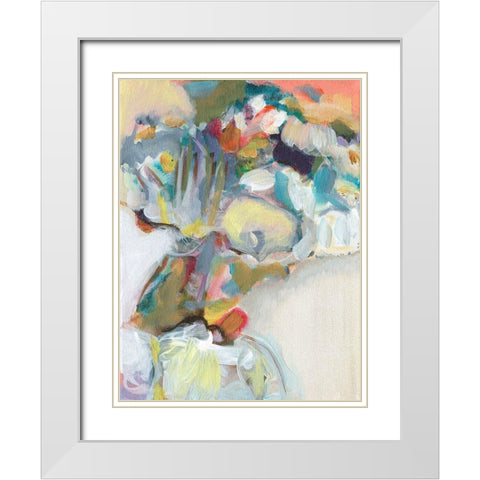 Flower Vendor II White Modern Wood Framed Art Print with Double Matting by Fuchs, Jodi