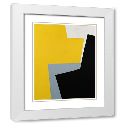 Modular II White Modern Wood Framed Art Print with Double Matting by Fuchs, Jodi