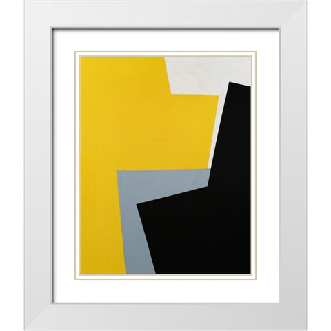 Modular II White Modern Wood Framed Art Print with Double Matting by Fuchs, Jodi