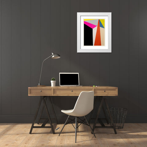 Modular III White Modern Wood Framed Art Print with Double Matting by Fuchs, Jodi
