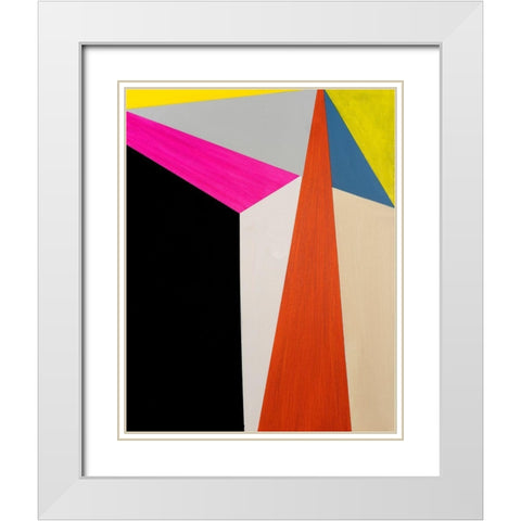 Modular III White Modern Wood Framed Art Print with Double Matting by Fuchs, Jodi
