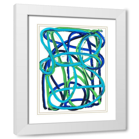 Cool Vector I White Modern Wood Framed Art Print with Double Matting by Fuchs, Jodi