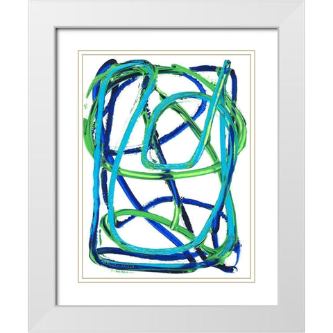 Cool Vector II White Modern Wood Framed Art Print with Double Matting by Fuchs, Jodi