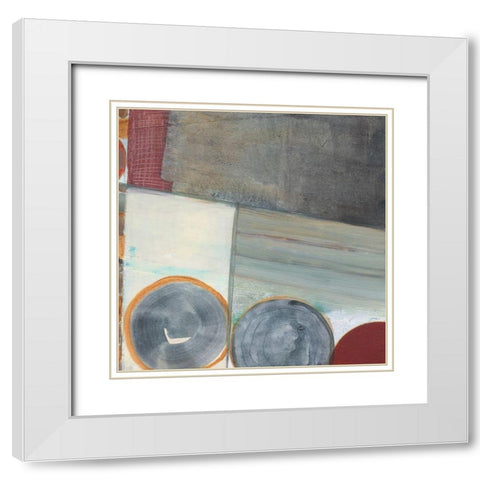 Seven Circles IV White Modern Wood Framed Art Print with Double Matting by Fuchs, Jodi