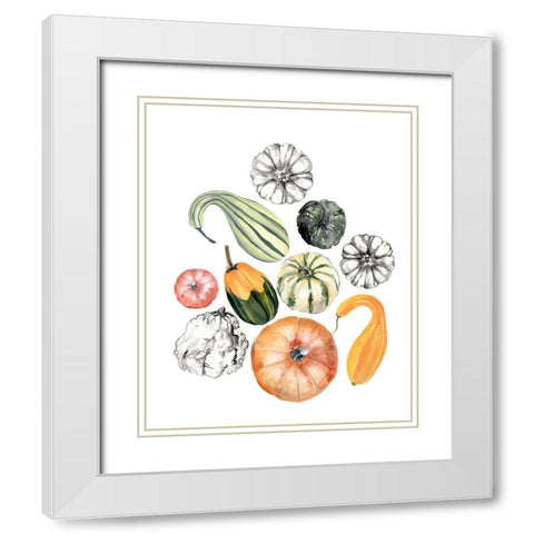 Watercolor Pumpkins I White Modern Wood Framed Art Print with Double Matting by Parker, Jennifer Paxton