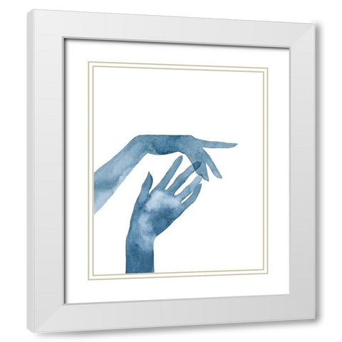 Shadow Hands III White Modern Wood Framed Art Print with Double Matting by Popp, Grace