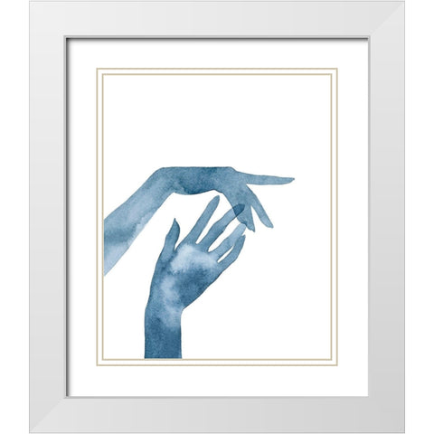 Shadow Hands III White Modern Wood Framed Art Print with Double Matting by Popp, Grace