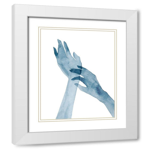 Shadow Hands IV White Modern Wood Framed Art Print with Double Matting by Popp, Grace