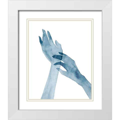 Shadow Hands IV White Modern Wood Framed Art Print with Double Matting by Popp, Grace