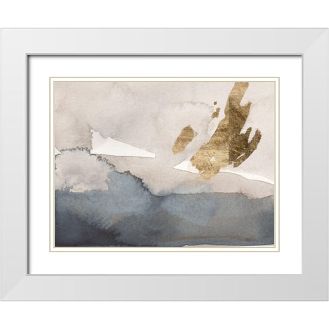 Watercolor with Gold I White Modern Wood Framed Art Print with Double Matting by Green, Jacob
