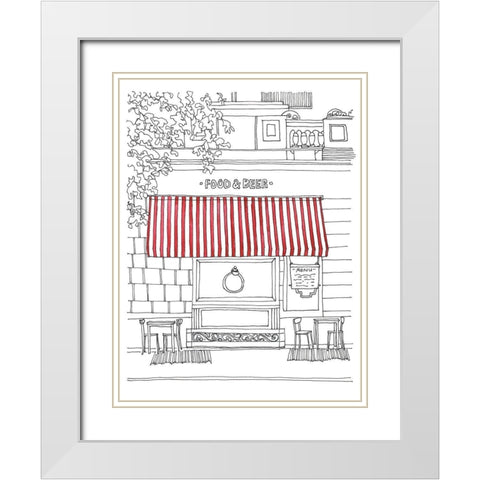 Striped Awning II White Modern Wood Framed Art Print with Double Matting by Moore, Regina