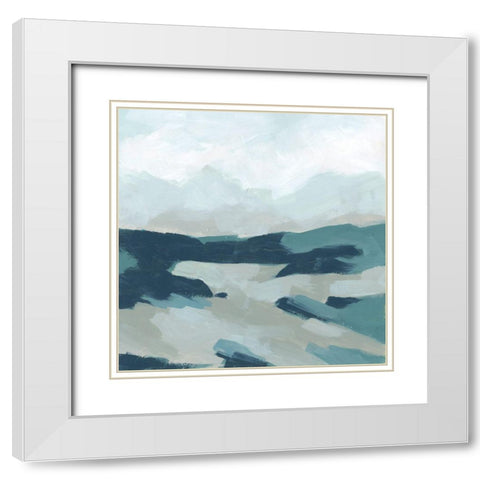 Blue Tonescape II White Modern Wood Framed Art Print with Double Matting by Vess, June Erica