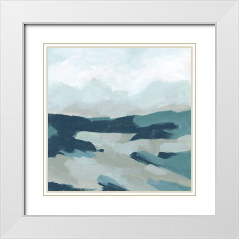 Blue Tonescape II White Modern Wood Framed Art Print with Double Matting by Vess, June Erica