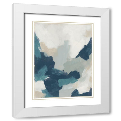 Brushy Blues II White Modern Wood Framed Art Print with Double Matting by Vess, June Erica