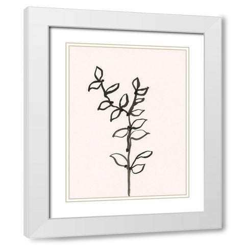 Ink Botanical Sketch X White Modern Wood Framed Art Print with Double Matting by Holland, J.