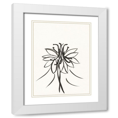 Ink Botanical Sketch XI White Modern Wood Framed Art Print with Double Matting by Holland, J.