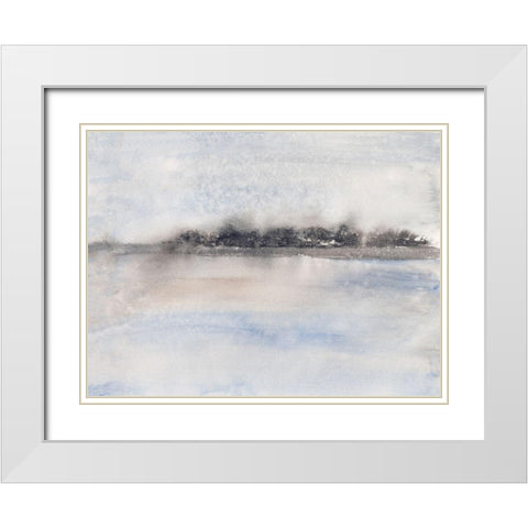 Coastal Impression II White Modern Wood Framed Art Print with Double Matting by Holland, J.