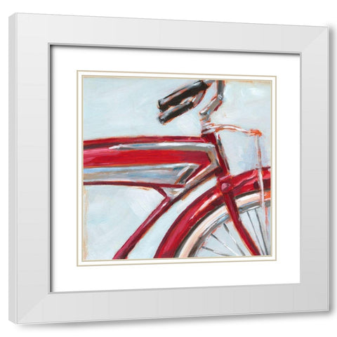 Retro Cycle I White Modern Wood Framed Art Print with Double Matting by Harper, Ethan
