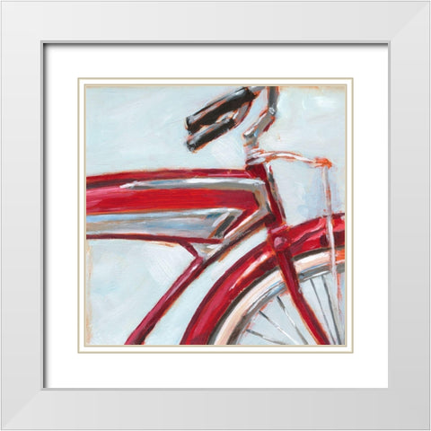 Retro Cycle I White Modern Wood Framed Art Print with Double Matting by Harper, Ethan