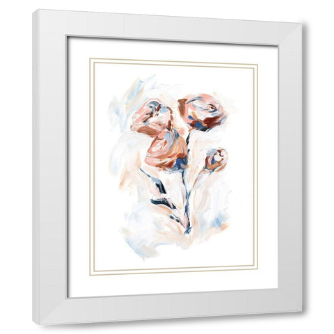Abstract Rose Bouquet II White Modern Wood Framed Art Print with Double Matting by Harper, Ethan