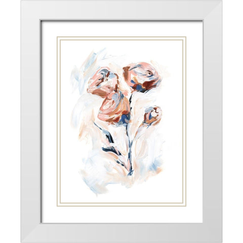 Abstract Rose Bouquet II White Modern Wood Framed Art Print with Double Matting by Harper, Ethan