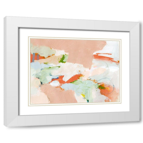 Melon and Matcha I White Modern Wood Framed Art Print with Double Matting by Barnes, Victoria