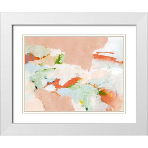 Melon and Matcha I White Modern Wood Framed Art Print with Double Matting by Barnes, Victoria