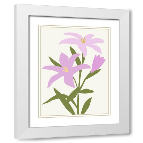 Graphic Botanic I White Modern Wood Framed Art Print with Double Matting by Barnes, Victoria