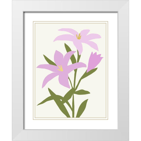 Graphic Botanic I White Modern Wood Framed Art Print with Double Matting by Barnes, Victoria