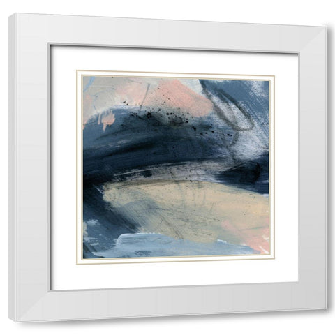 Pink Mist Abstract III White Modern Wood Framed Art Print with Double Matting by Parker, Jennifer Paxton