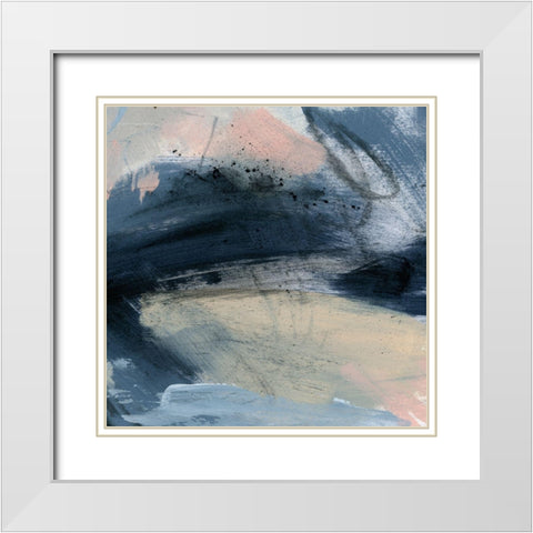 Pink Mist Abstract III White Modern Wood Framed Art Print with Double Matting by Parker, Jennifer Paxton