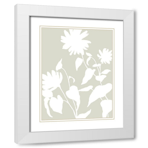 Botanical Silhouette I White Modern Wood Framed Art Print with Double Matting by Barnes, Victoria