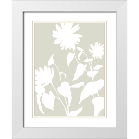Botanical Silhouette I White Modern Wood Framed Art Print with Double Matting by Barnes, Victoria