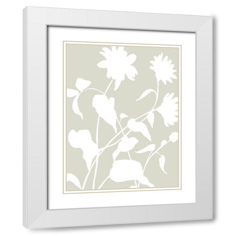 Botanical Silhouette II White Modern Wood Framed Art Print with Double Matting by Barnes, Victoria