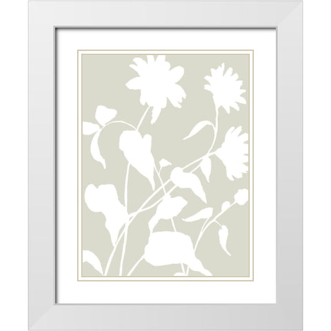 Botanical Silhouette II White Modern Wood Framed Art Print with Double Matting by Barnes, Victoria