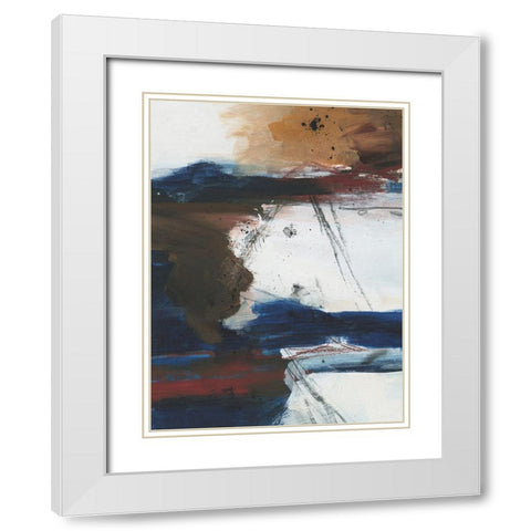 Raw Sienna Horizon II White Modern Wood Framed Art Print with Double Matting by Vess, June Erica