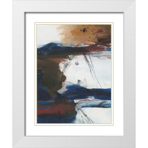 Raw Sienna Horizon II White Modern Wood Framed Art Print with Double Matting by Vess, June Erica