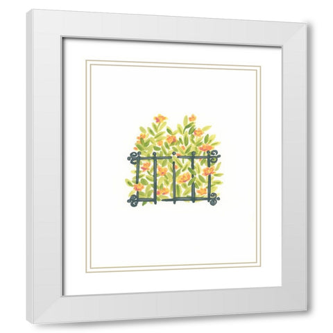 Wrought Iron Garden I White Modern Wood Framed Art Print with Double Matting by Vess, June Erica
