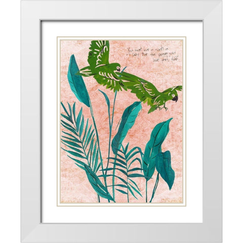 The Tropical Song I White Modern Wood Framed Art Print with Double Matting by Wang, Melissa